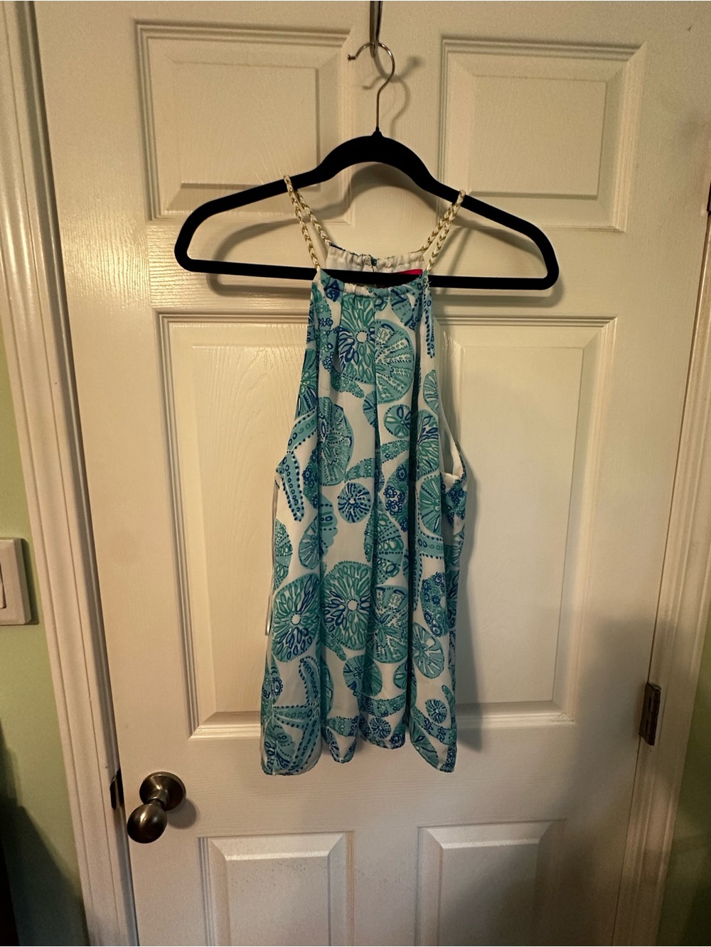 Lilly Pulitzer for Target Blue & Turquoise Seashell Printed Halter top